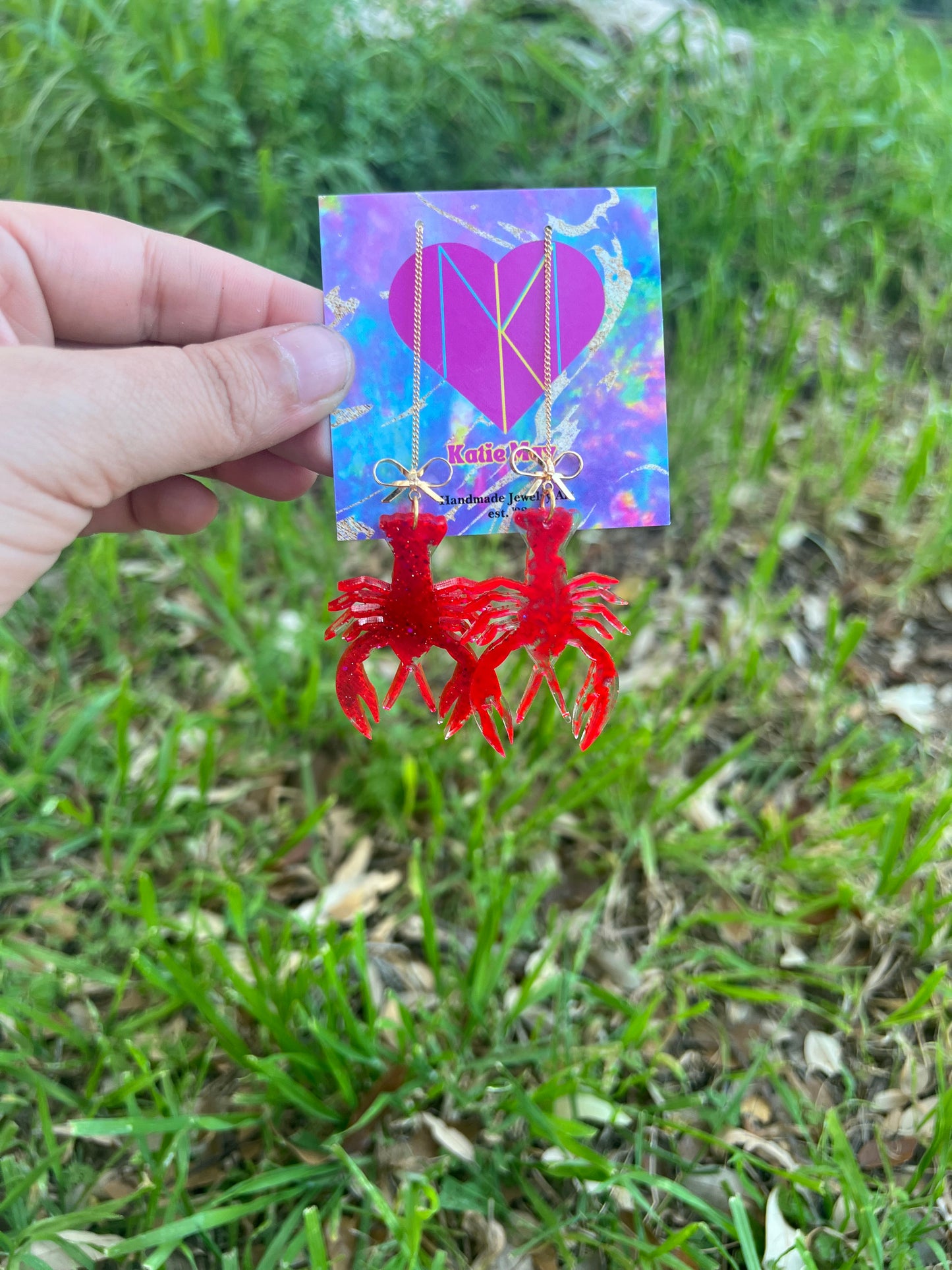 ❤️♥️Crawfish bow dangles ♥️❤️