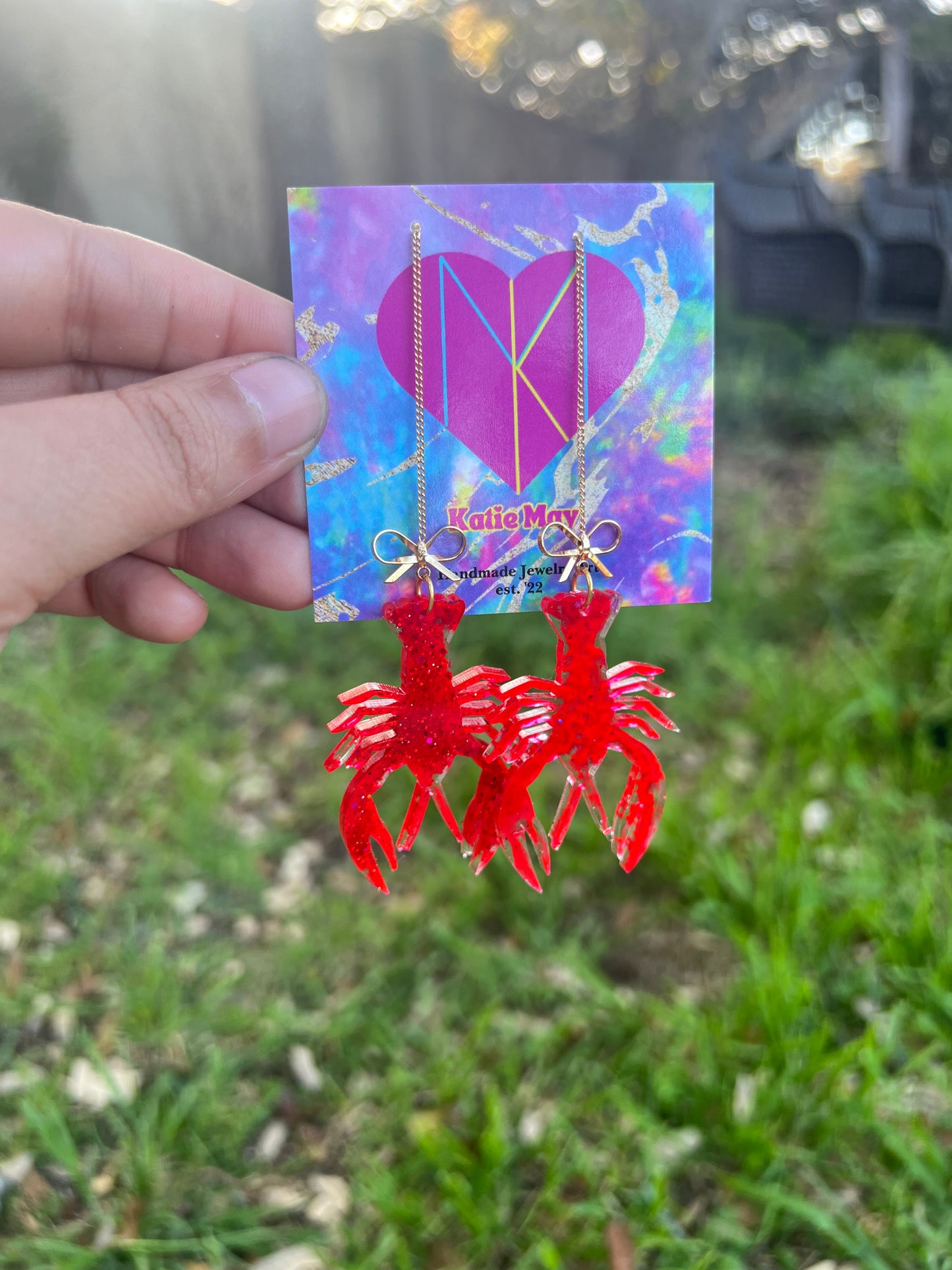 ❤️♥️Crawfish bow dangles ♥️❤️