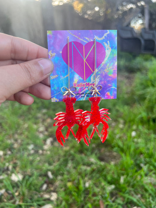 ❤️♥️Crawfish bow dangles ♥️❤️